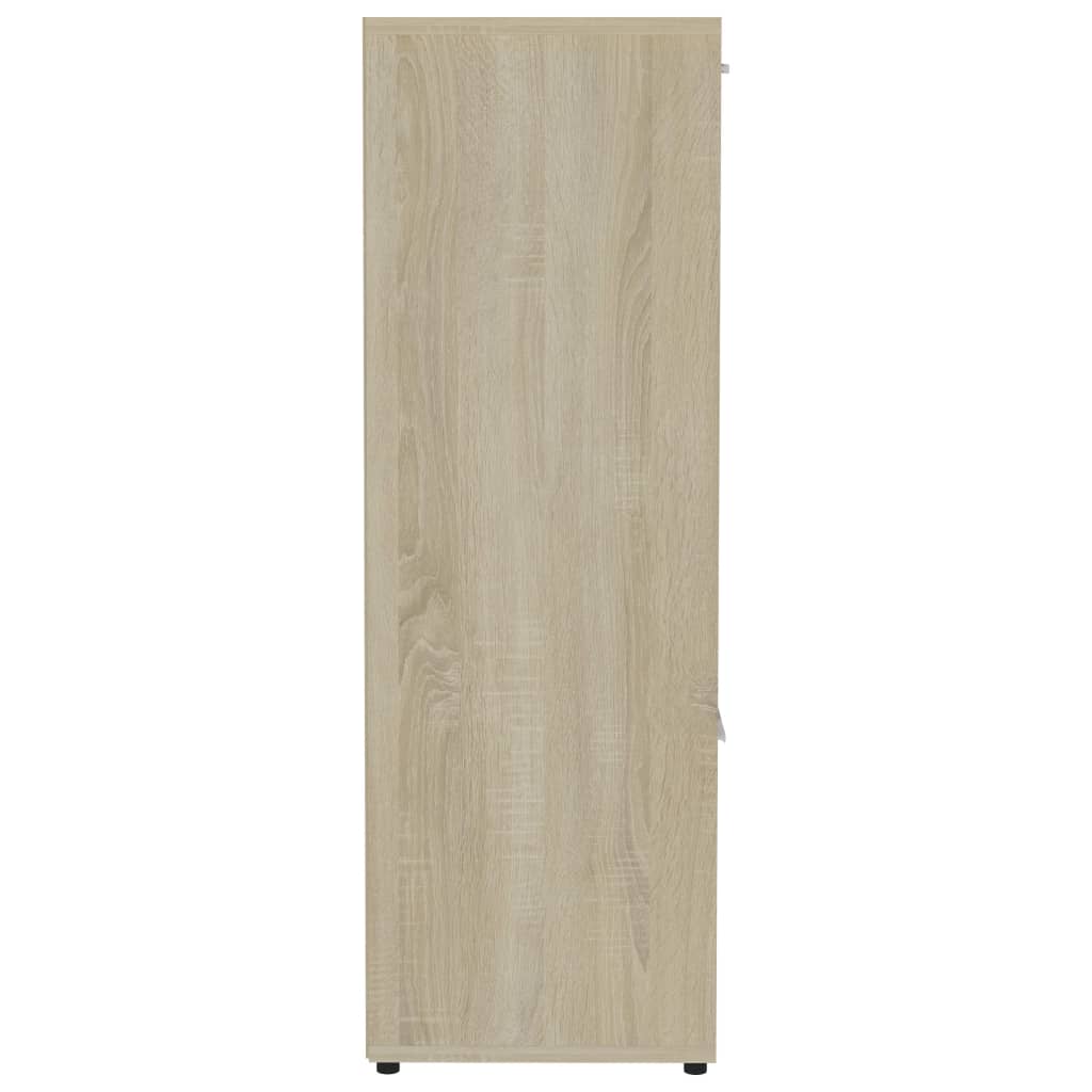 vidaXL Estantería madera contrachapada blanco y roble 90x30x90 cm