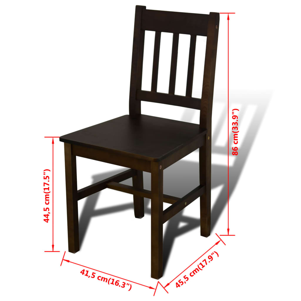 vidaXL Mesa de comedor y 4 sillas madera marrón