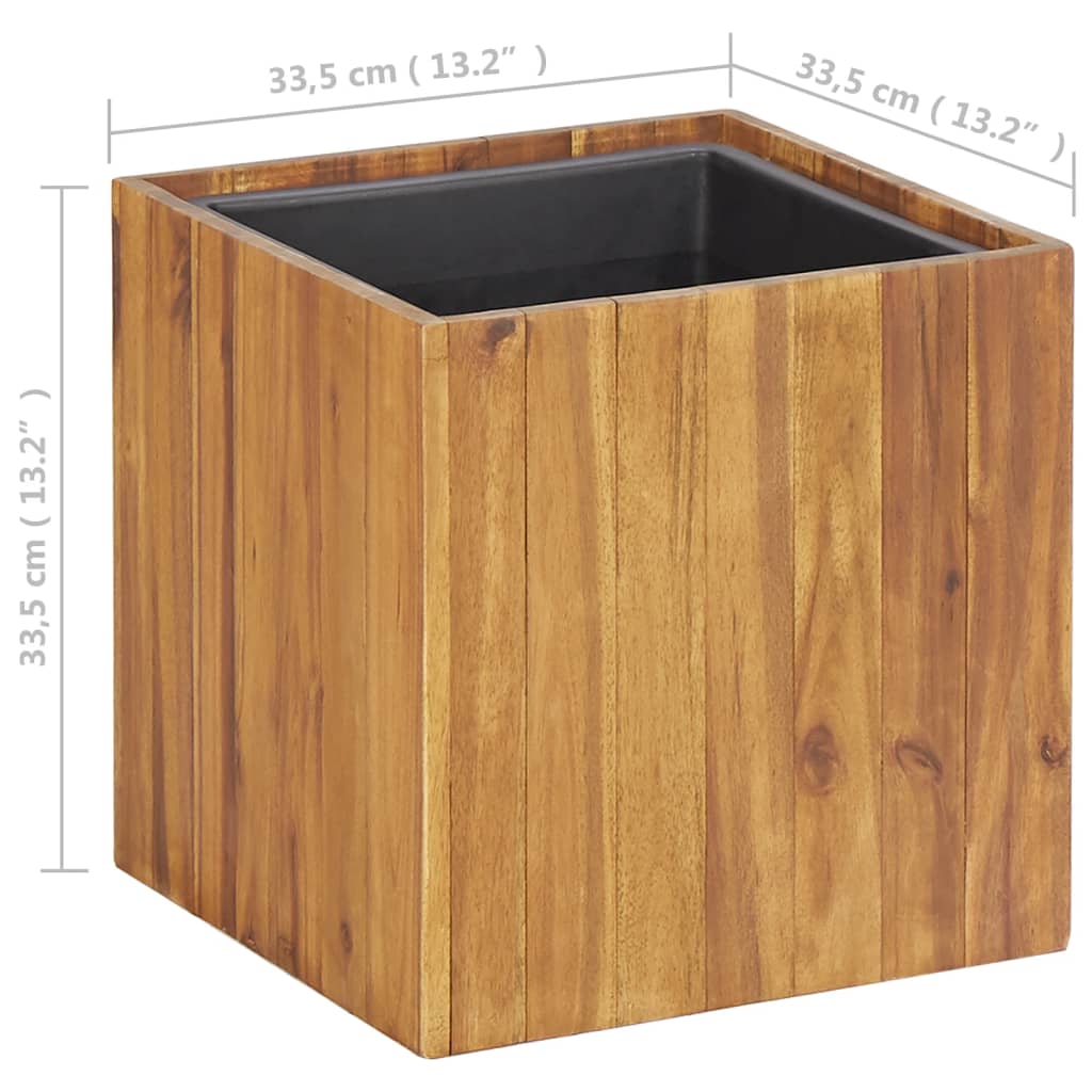 vidaXL Arriate de madera maciza de acacia 33,5x33,5x33,5 cm