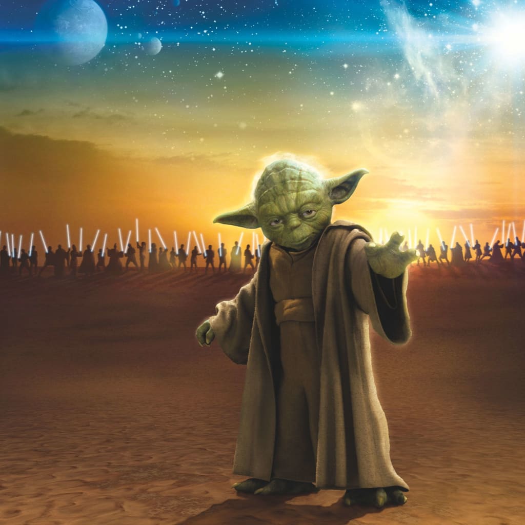 Komar Mural fotográfico Star Wars Master Yoda amarillo 184x254 cm