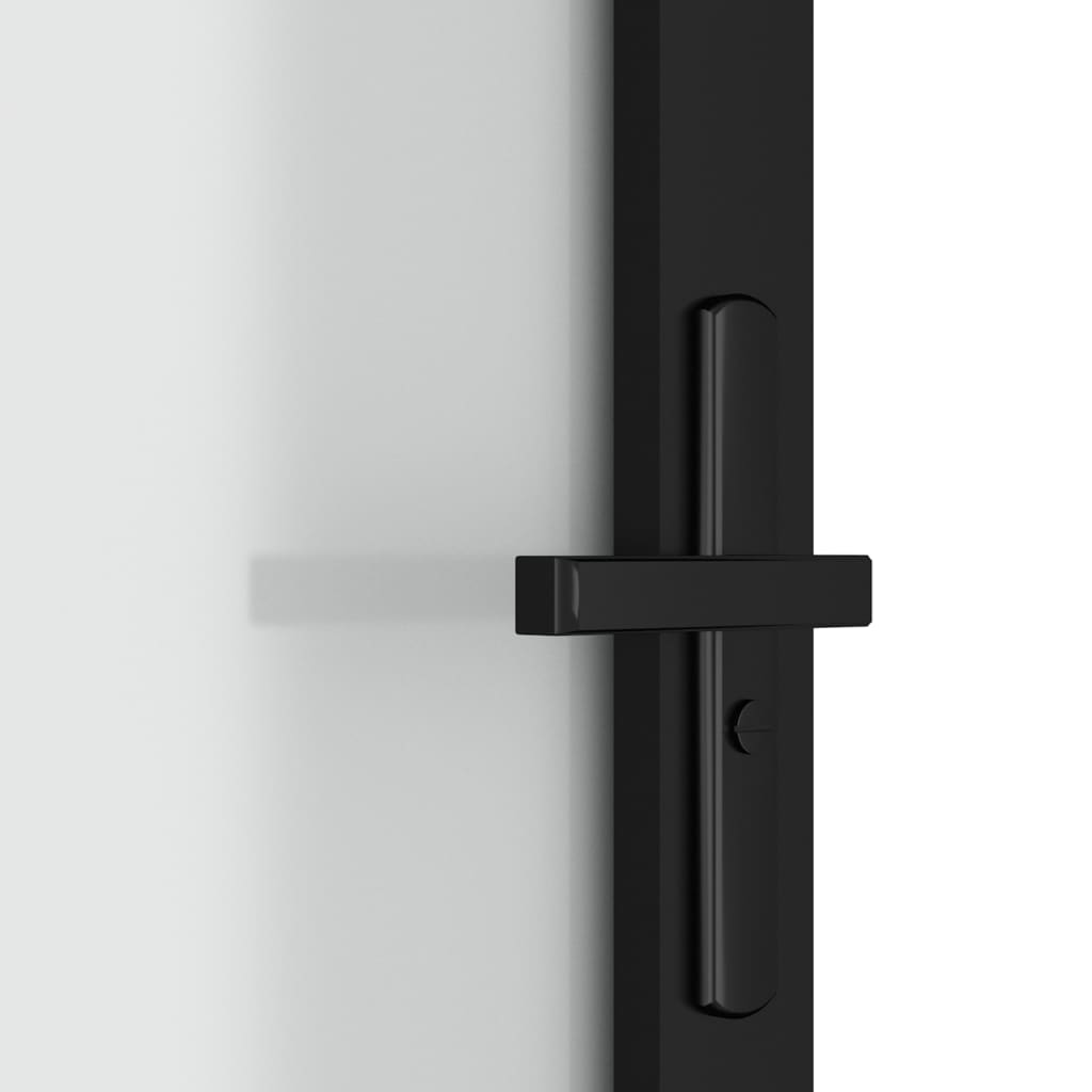 vidaXL Puerta interior de vidrio y aluminio negro mate 83x201,5 cm