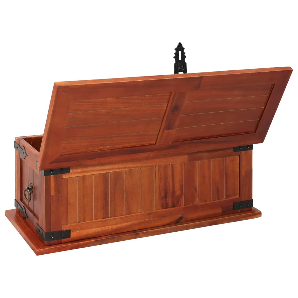 vidaXL Baúl de almacenamiento de madera maciza de acacia 60x25x22 cm