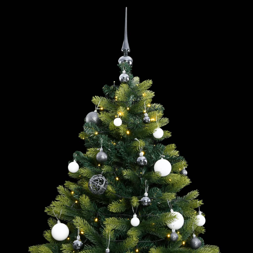vidaXL Árbol de Navidad artificial con bisagras 300 LED y bolas 240 cm