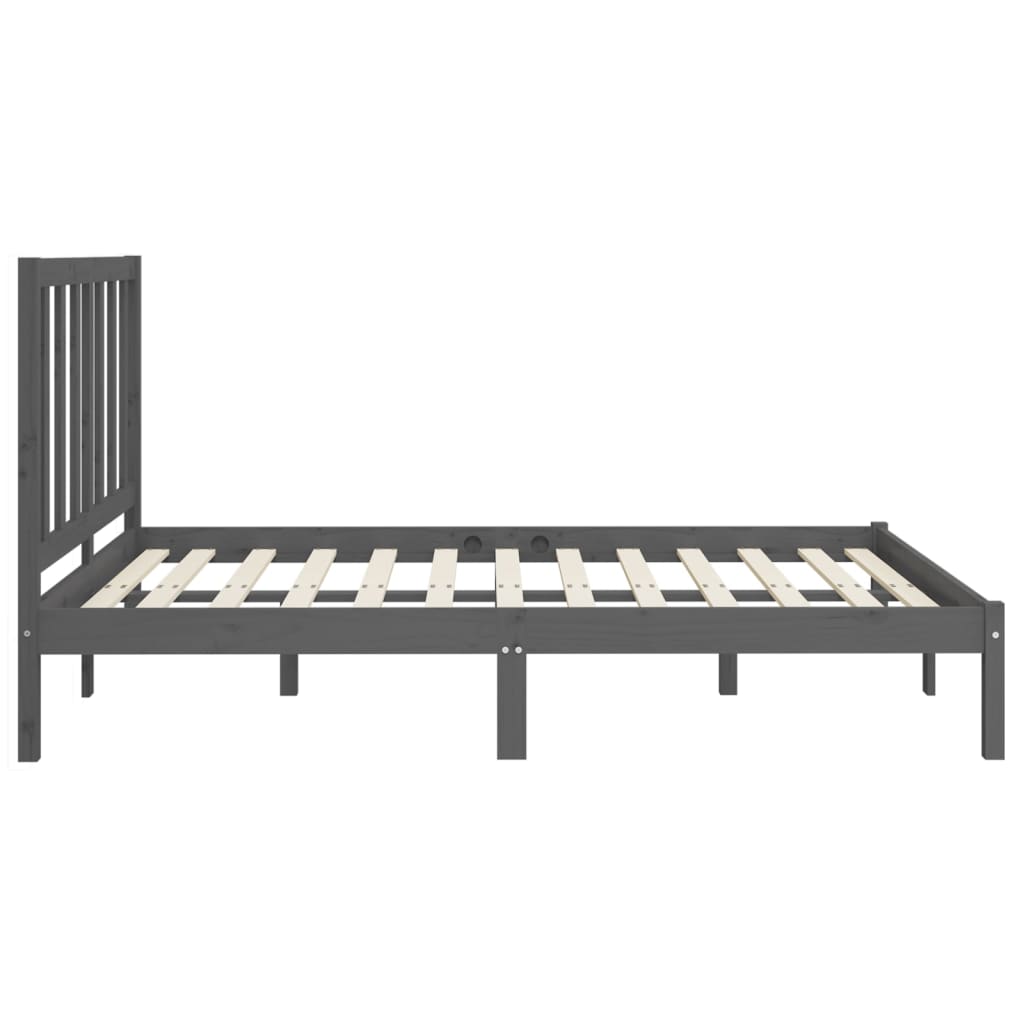 vidaXL Estructura de cama de madera maciza gris 120x200 cm