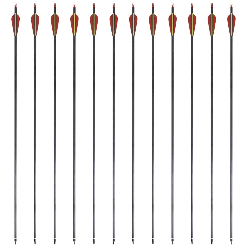 Flechas de carbono para arco recurvo estándar, 30" 0,76 cm, 12 pzas