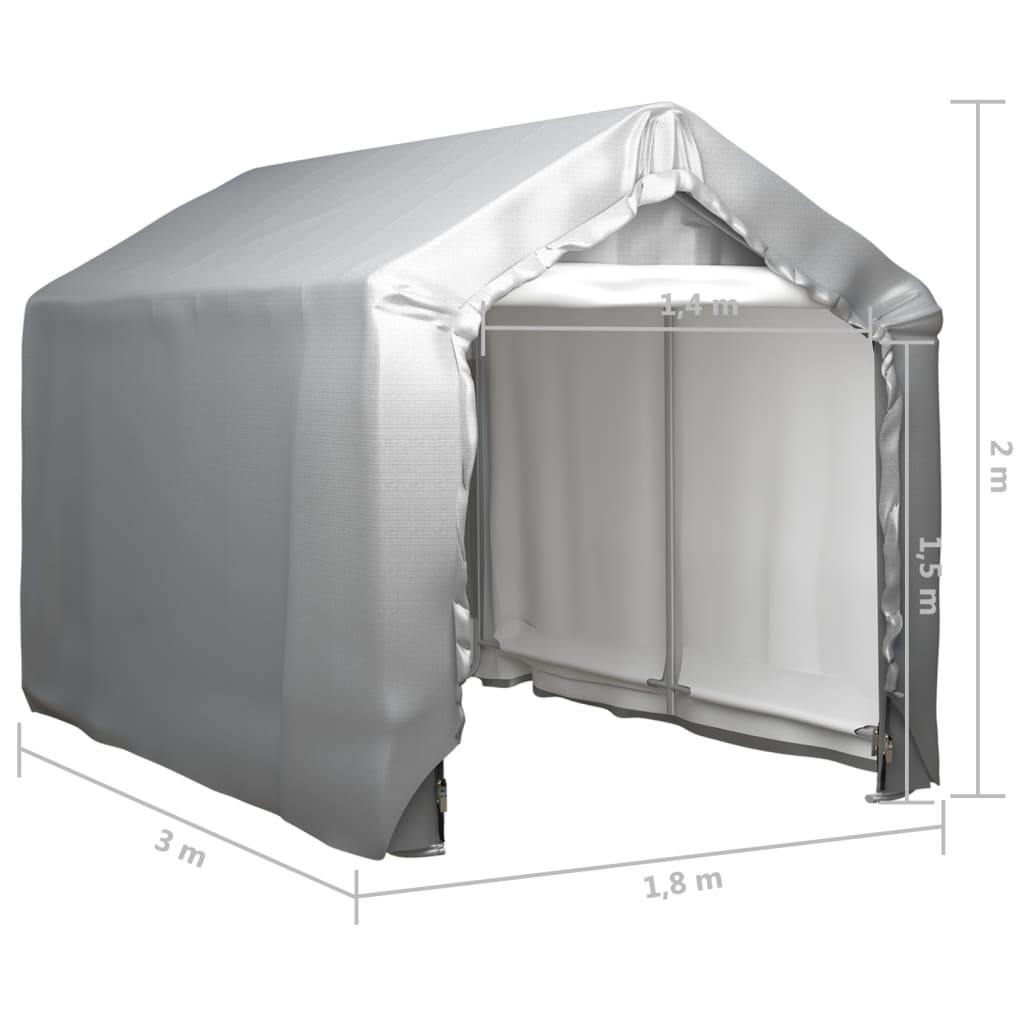 vidaXL Carpa de almacenamiento acero gris 180x300 cm