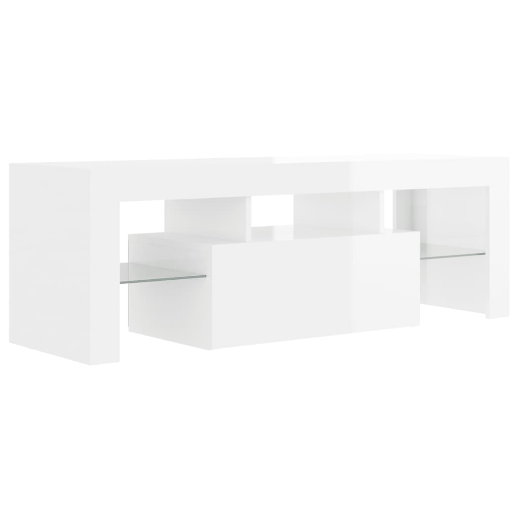vidaXL Mueble de TV con luces LED blanco brillante 120x35x40 cm