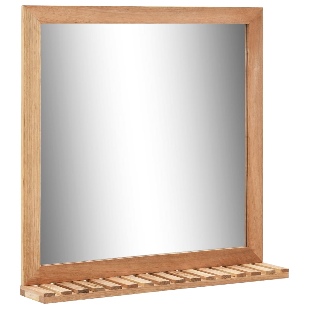 vidaXL Mueble de lavabo con espejo de madera maciza de nogal