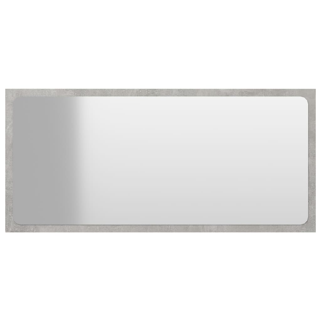 vidaXL Espejo de baño madera contrachapada gris hormigón 80x1,5x37 cm