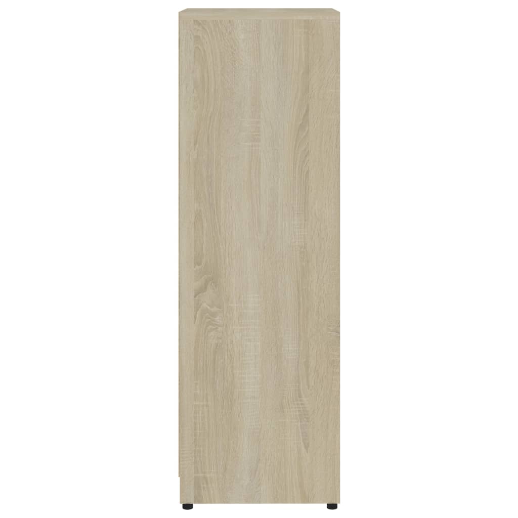 vidaXL Armario de baño madera contrachapada blanco y roble 30x30x95 cm