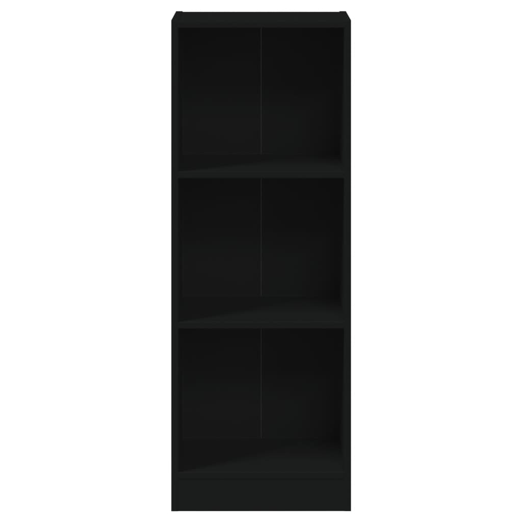 vidaXL Estantería de 3 niveles madera contrachapada negra 40x24x108 cm