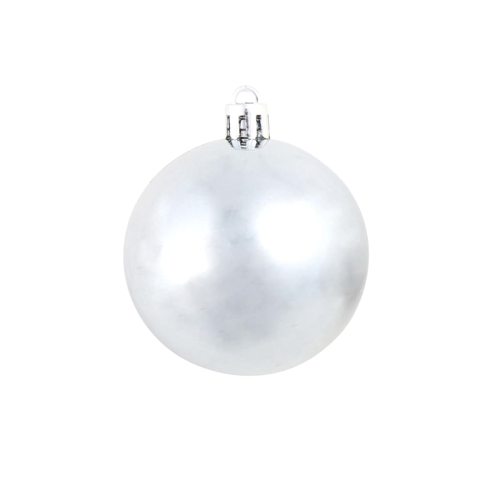 vidaXL Lote de bolas de Navidad 100 unidades blanco/gris 3/4/6 cm
