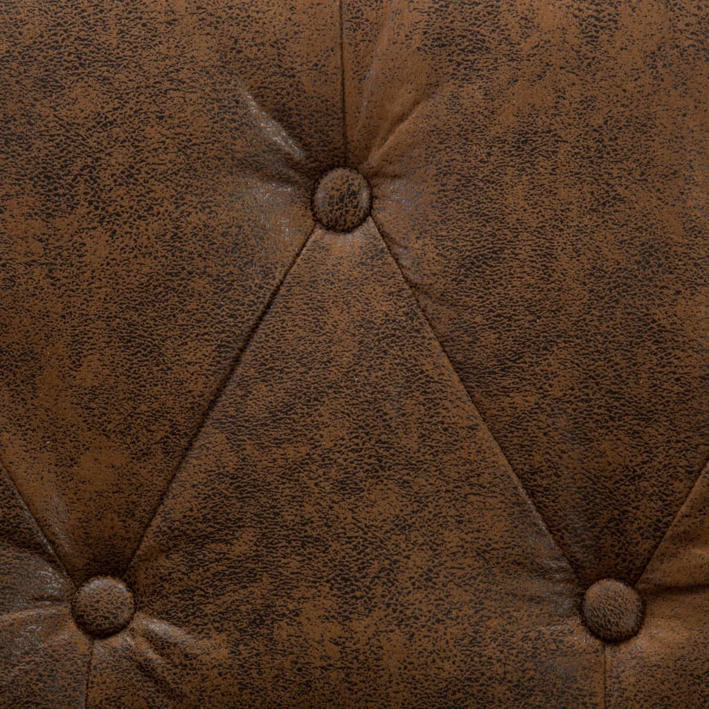 vidaXL Sillón tapizado de tela con apariencia de ante marrón