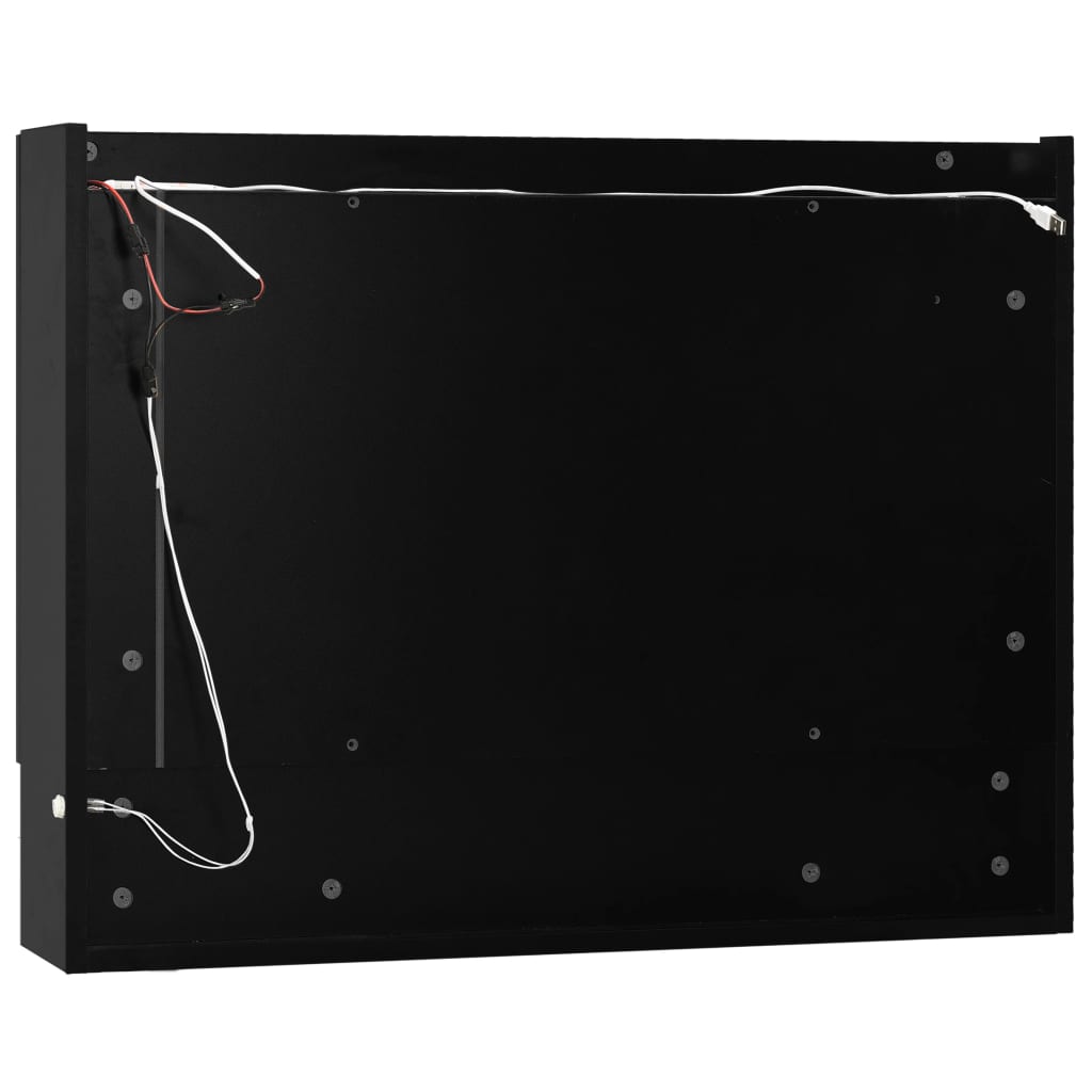 vidaXL Armario de baño con espejo negro 80x15x60 cm