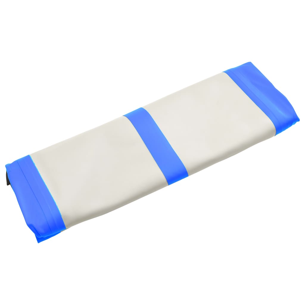vidaXL Esterilla inflable de gimnasia con bomba PVC azul 400x100x15 cm