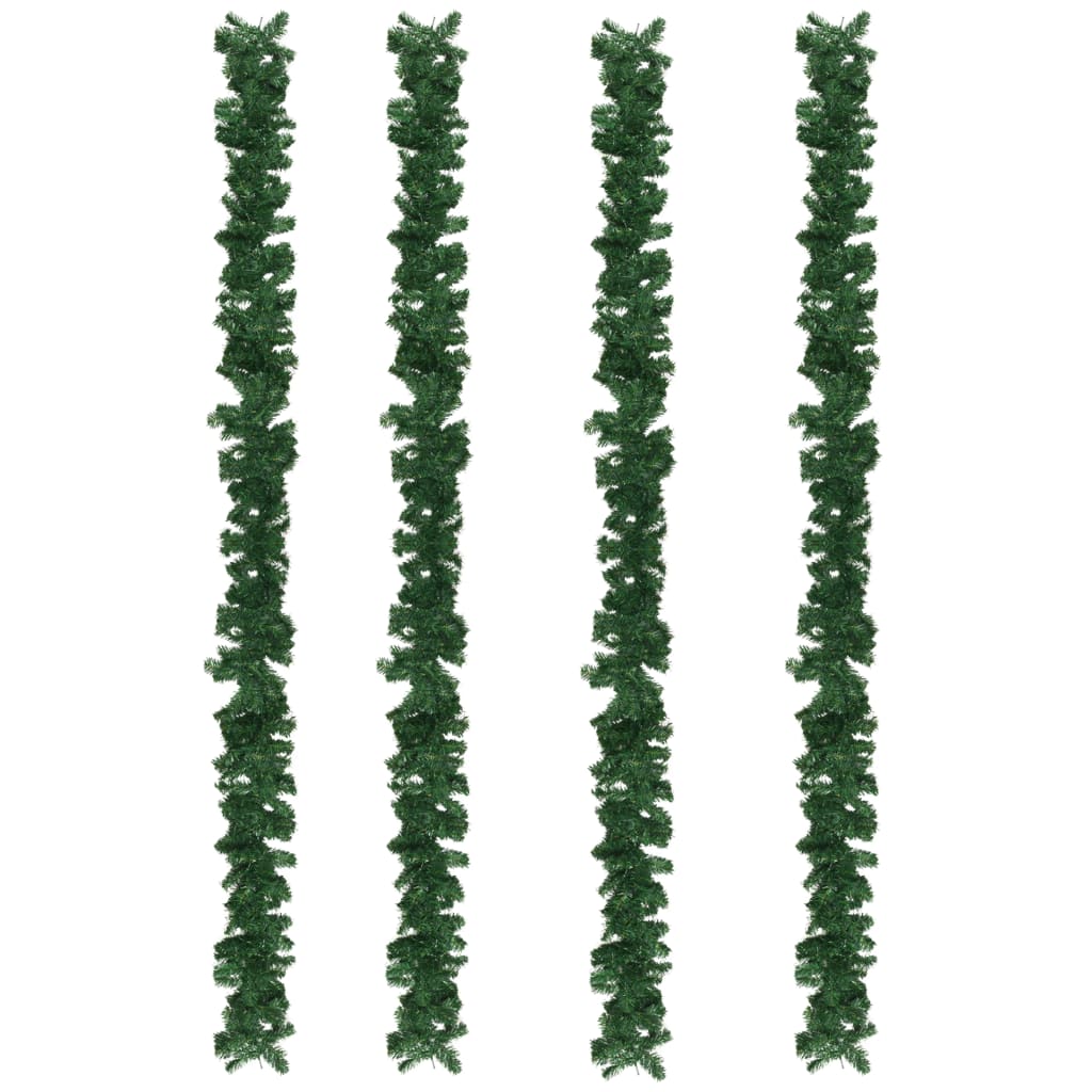vidaXL Guirnaldas de Navidad 4 unidades PVC verde 270 cm