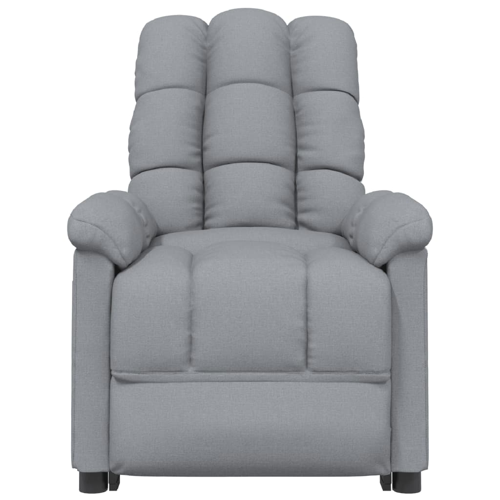 vidaXL Sillón reclinable de masaje de tela gris claro