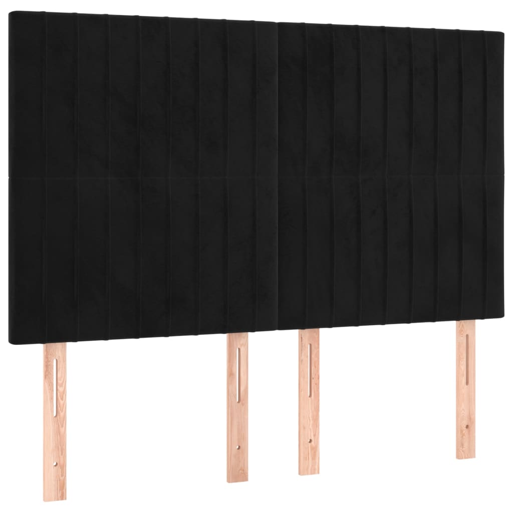 vidaXL Cama box spring con colchón terciopelo negro 140x190 cm