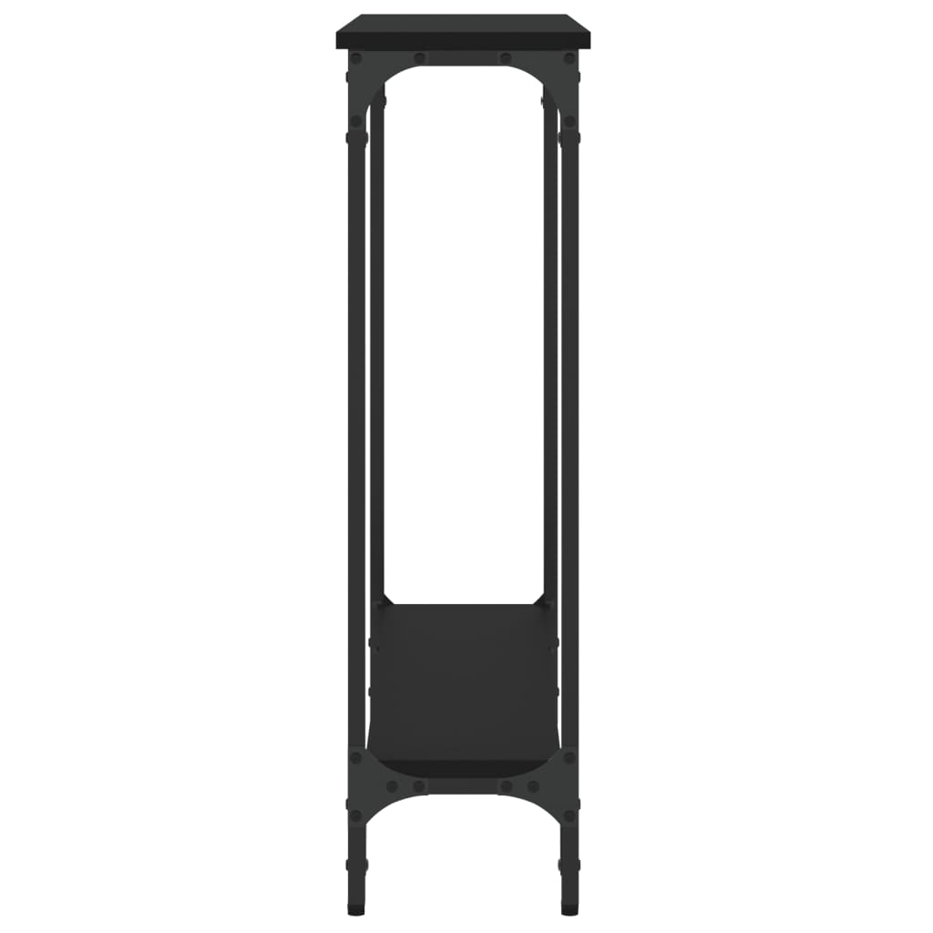 vidaXL Mesa consola madera de ingeniería negra 75x22,5x75 cm