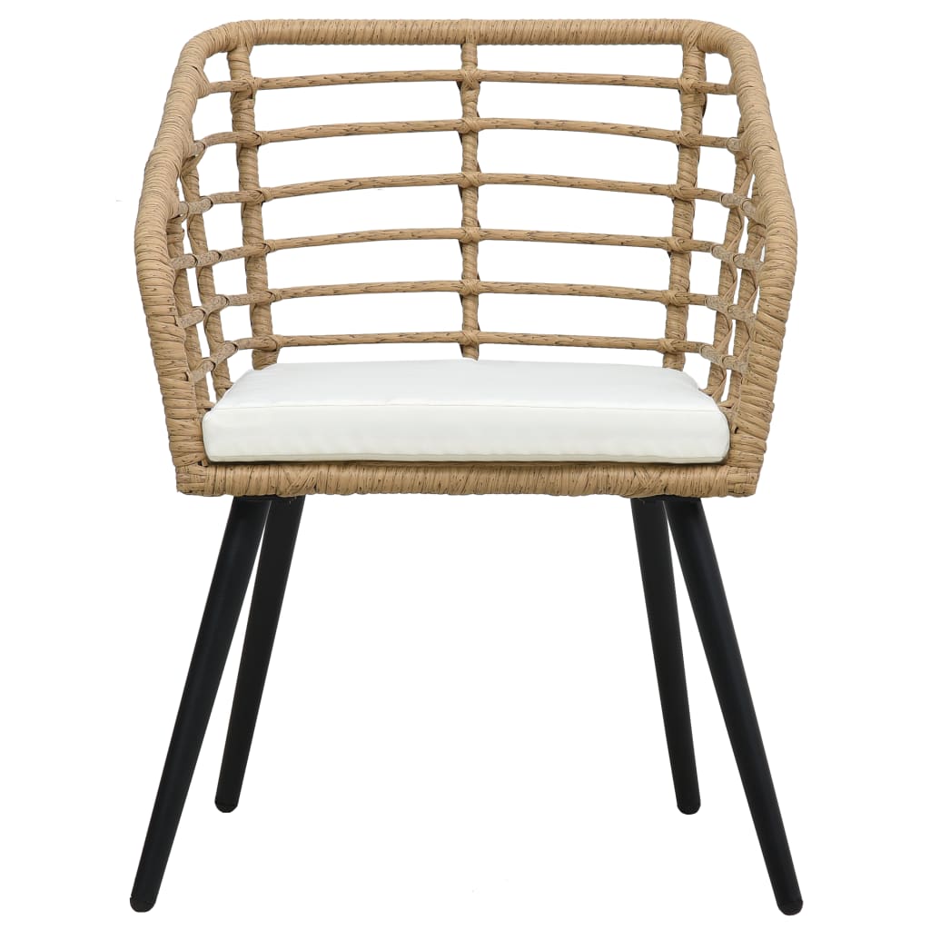 vidaXL Set mesa y sillas de jardín 3 pzas ratán sintético color roble