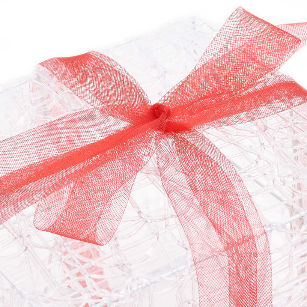 vidaXL Caja decorativa de regalo Navidad acrílico 3 pzas de colores