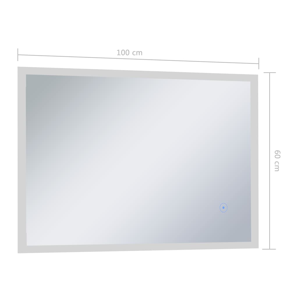 vidaXL Espejo de pared para baño con LED y sensor táctil 100x60 cm