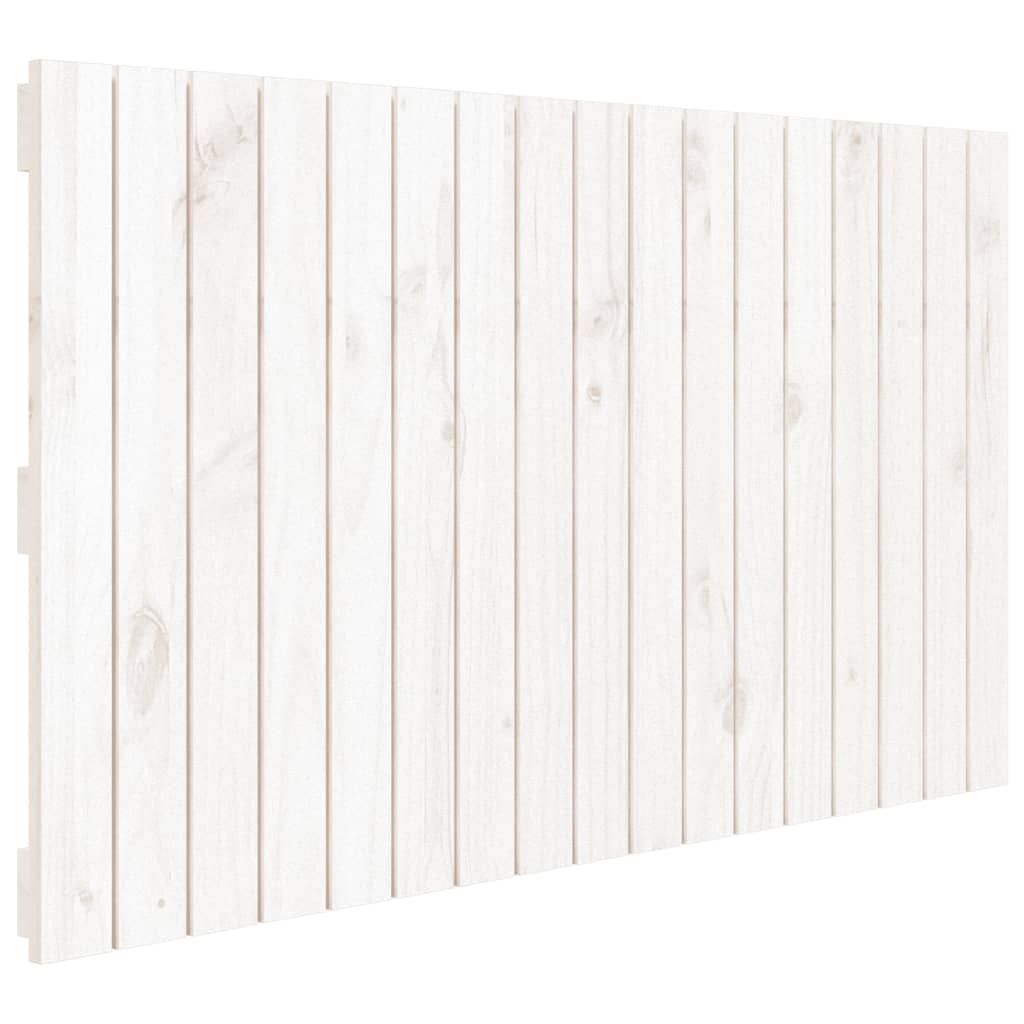 vidaXL Cabecero de cama de pared madera maciza pino blanco 108x3x60 cm