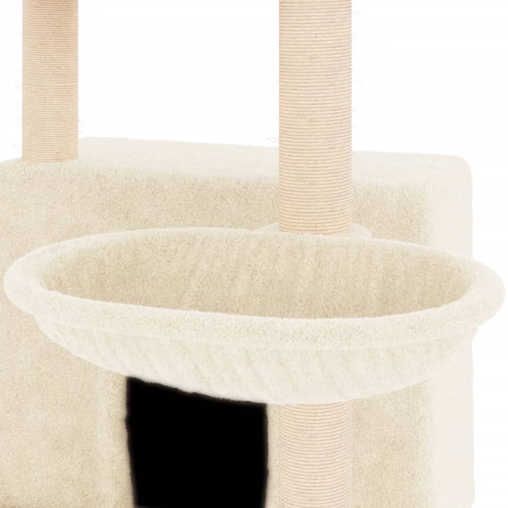 vidaXL Rascador para gatos con postes de sisal color crema 132 cm