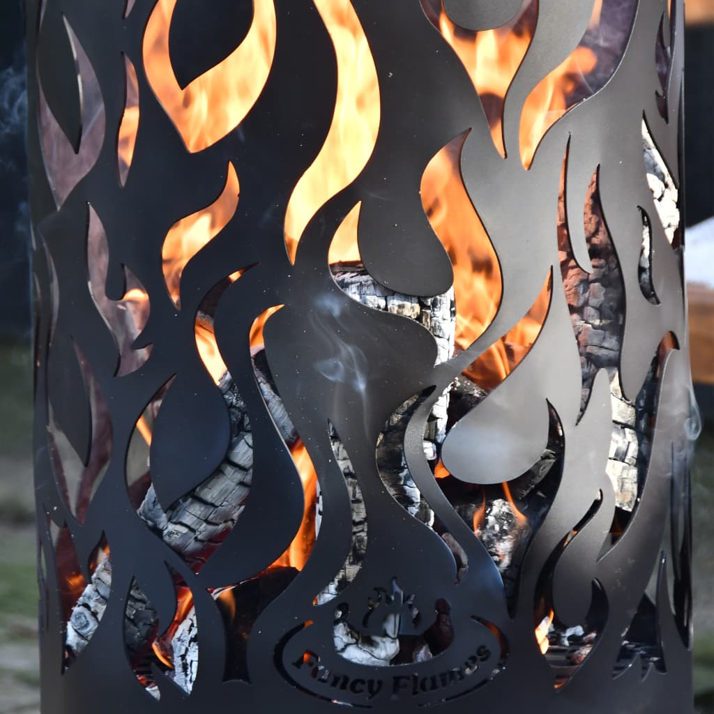Esschert Design Brasero Flames de acero al carbono negro FF408