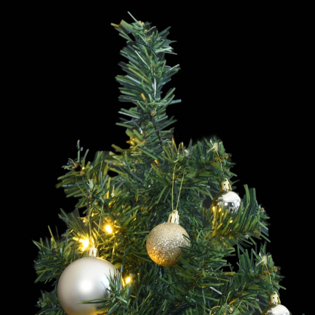 vidaXL Árbol de Navidad estrecho con 300 LED y bolas 270 cm