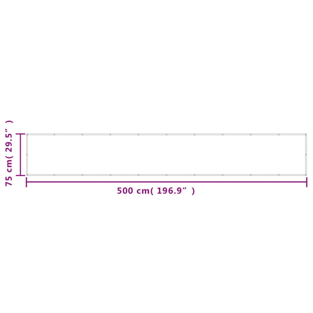 vidaXL Pantalla de balcón 100% poliéster Oxford gris claro 75x500 cm