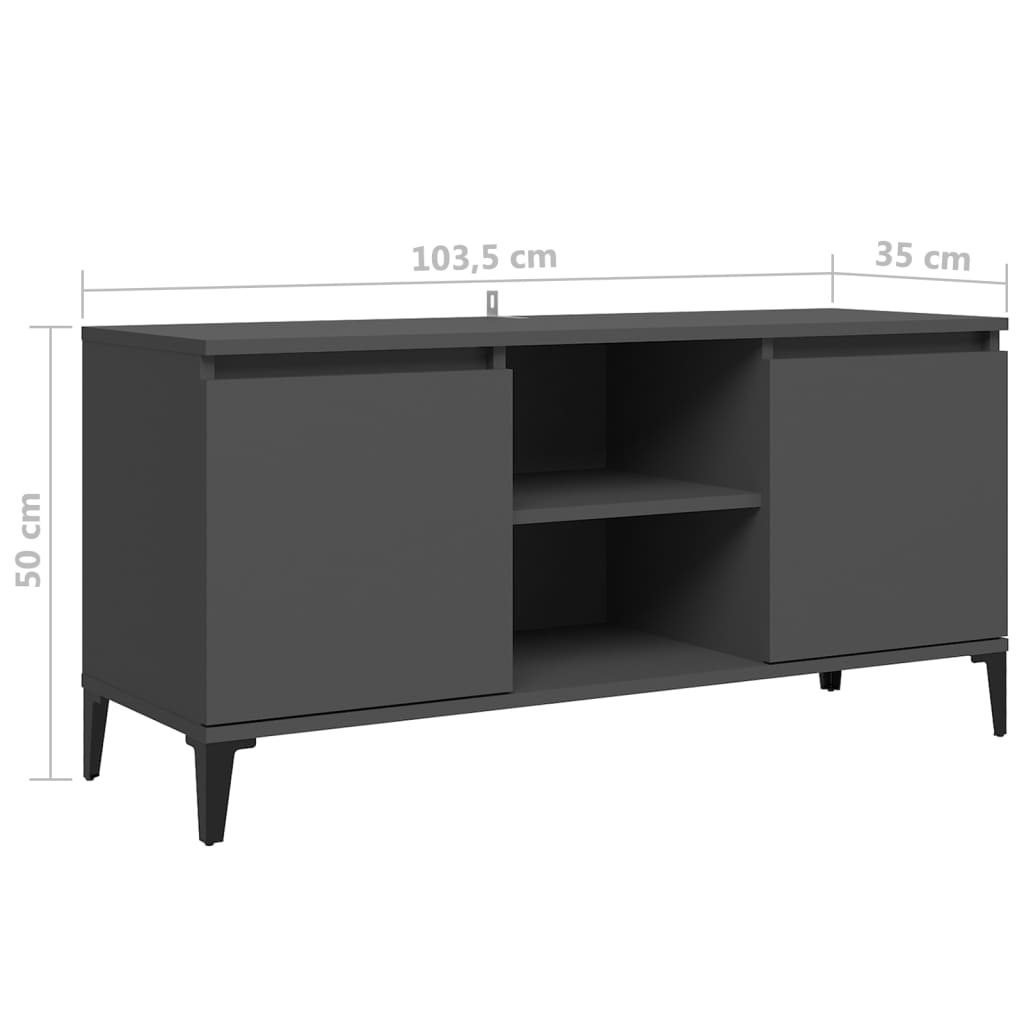 vidaXL Mueble de TV con patas de metal blanco 103,5x35x50 cm
