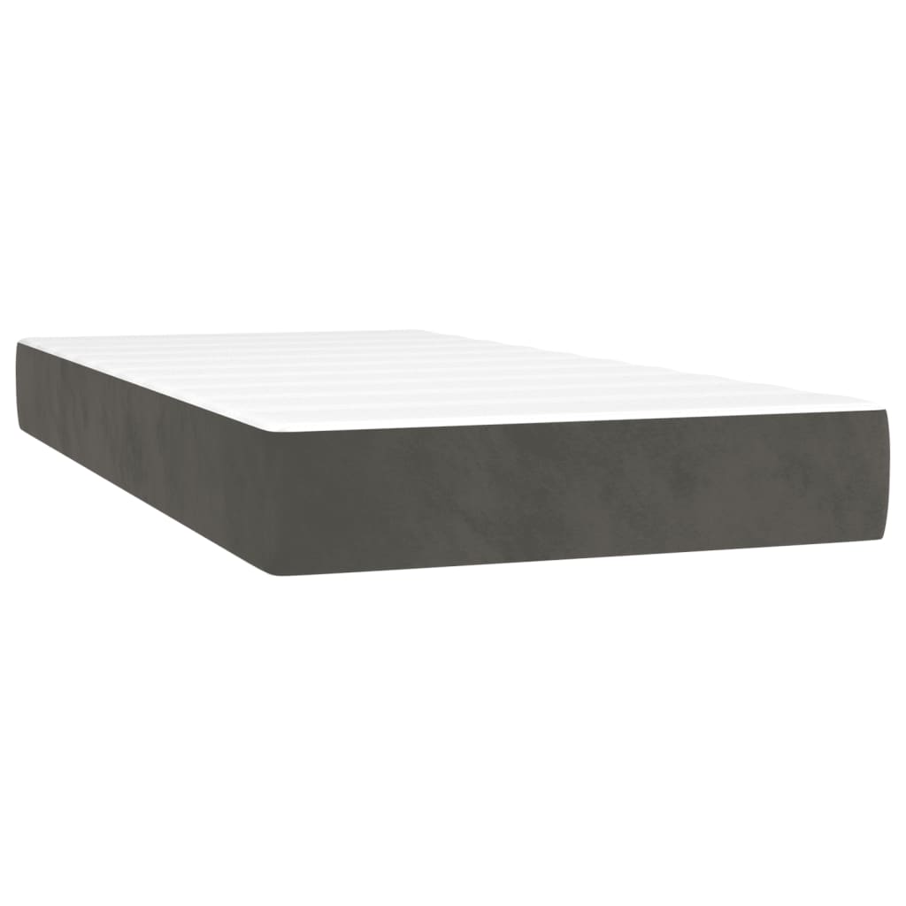 vidaXL Cama box spring con colchón terciopelo gris oscuro 120x190 cm