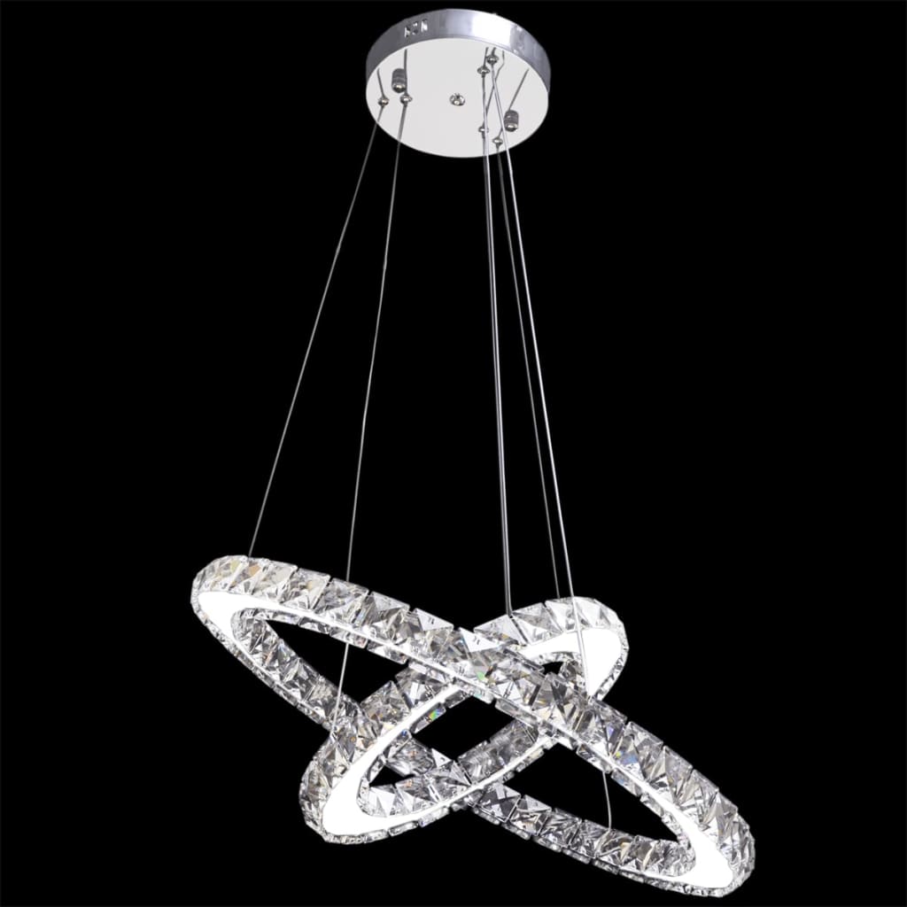 Lámpara de Techo de Cristal Doble Círculo con LED 23,6 W