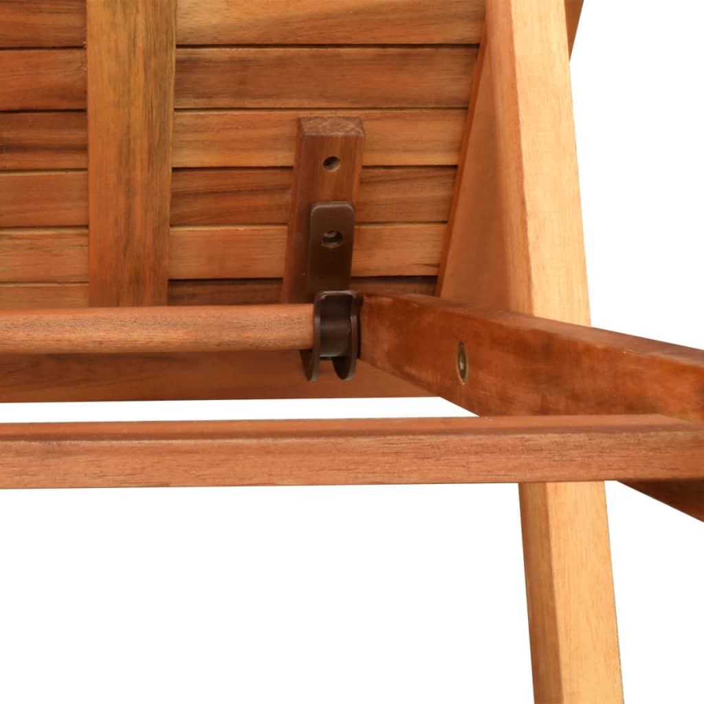 vidaXL Tumbona ajustable con mesita madera maciza de acacia