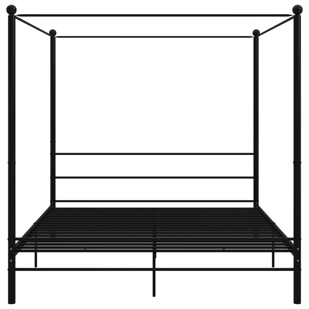vidaXL Estructura de cama con dosel metal negro 200x200 cm