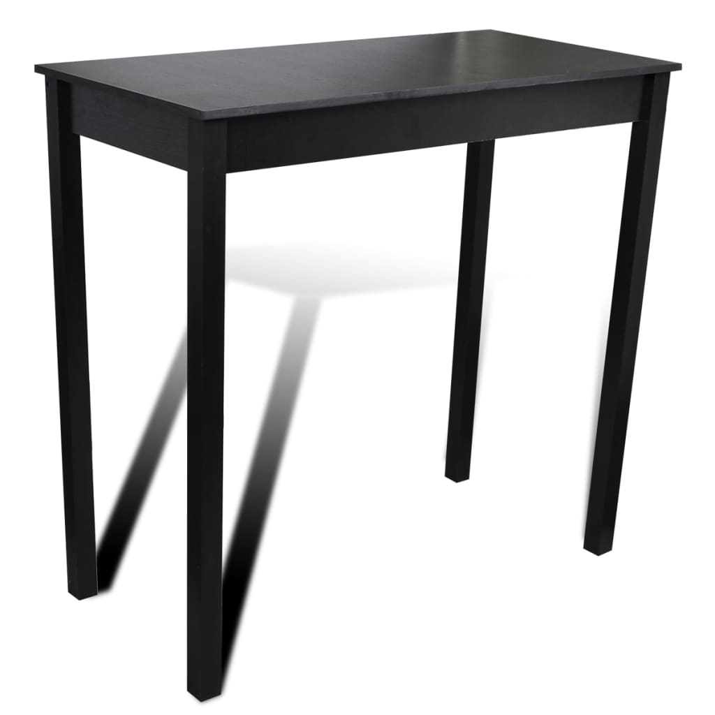 vidaXL Mesa alta de cocina con 4 sillas de barra negras