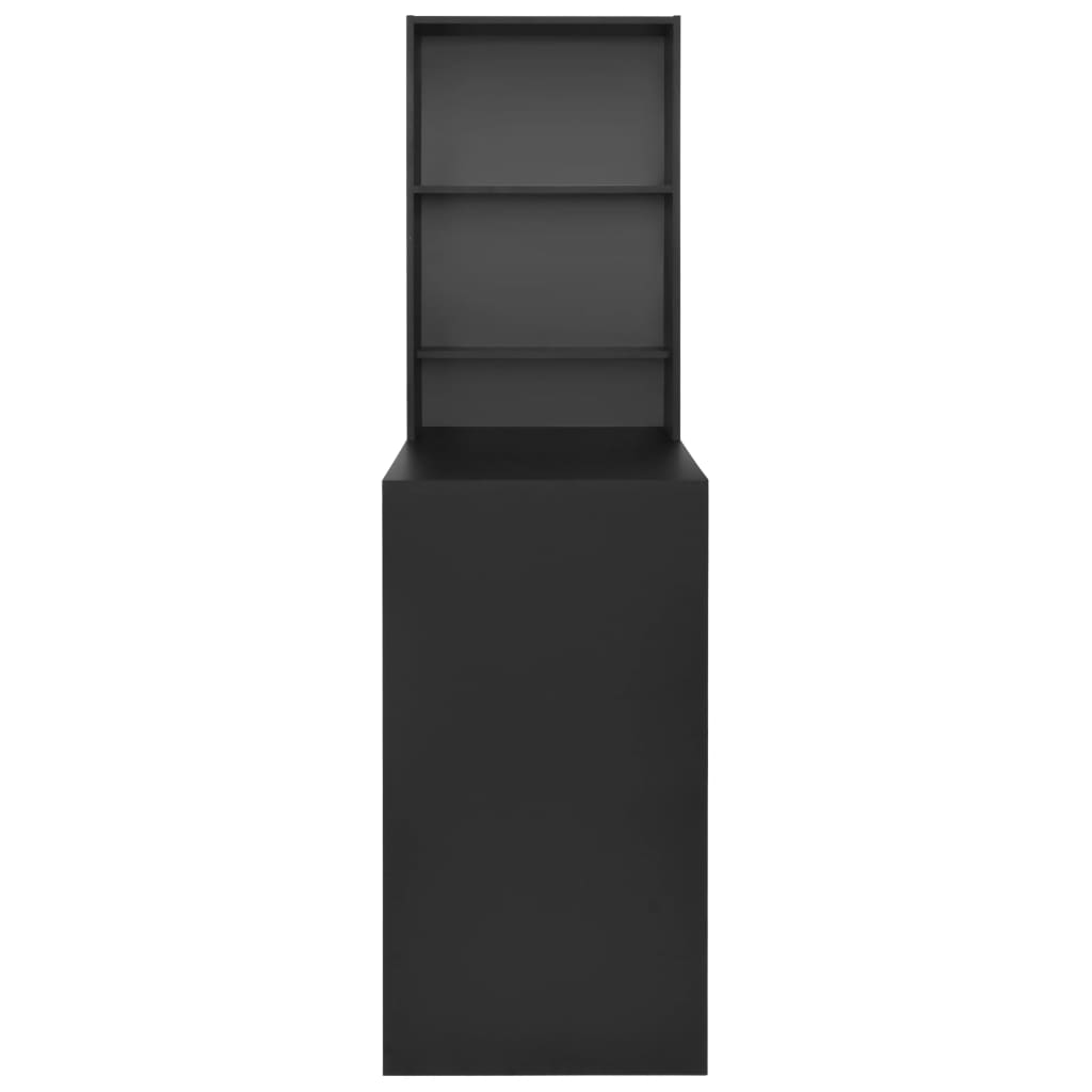 vidaXL Mesa alta de bar con armario negra 115x59x200 cm
