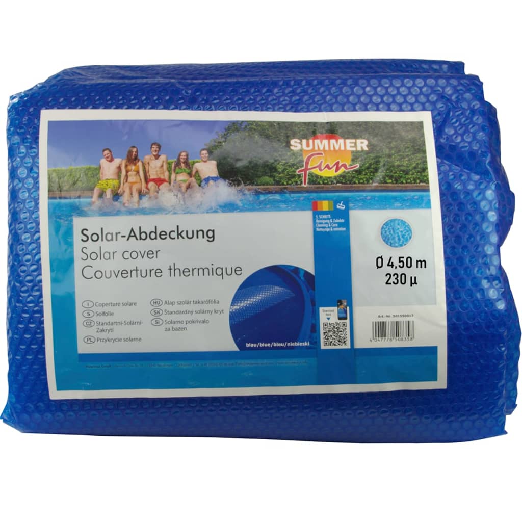 Summer Fun Cubierta solar para piscina de verano redonda PE azul 450cm