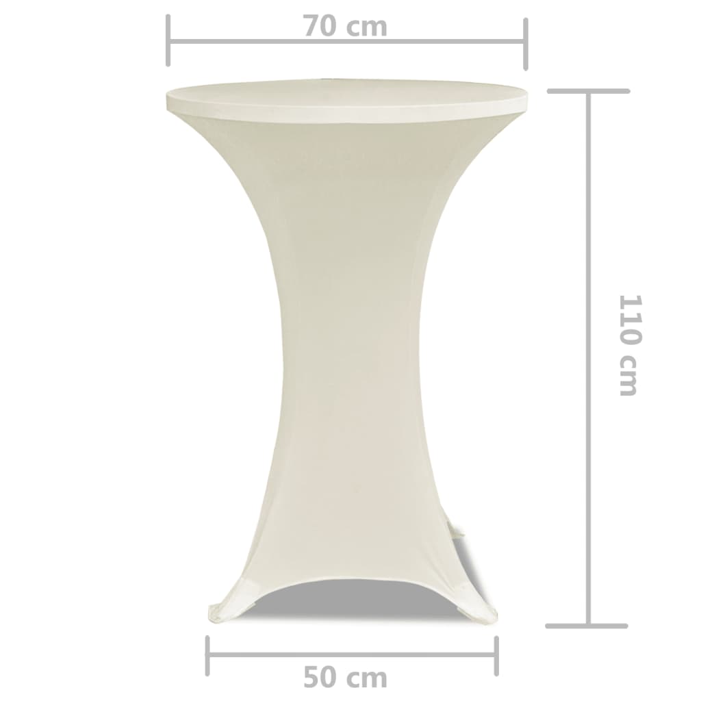 2 Manteles color crema ajustados para mesa de pie - 70 cm diámetro