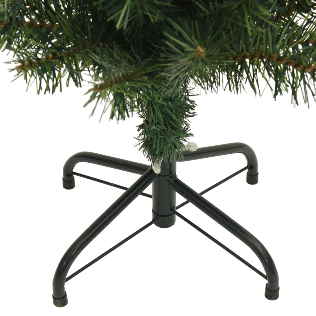 vidaXL Árbol de Navidad artificial delgado y soporte PVC verde 120 cm