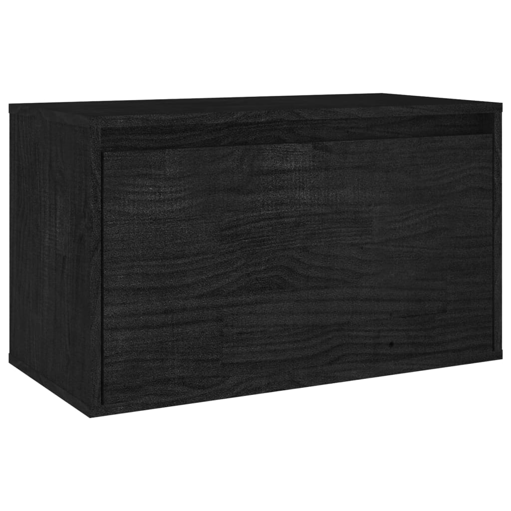 vidaXL Mueble de TV 3 piezas madera maciza de pino negro
