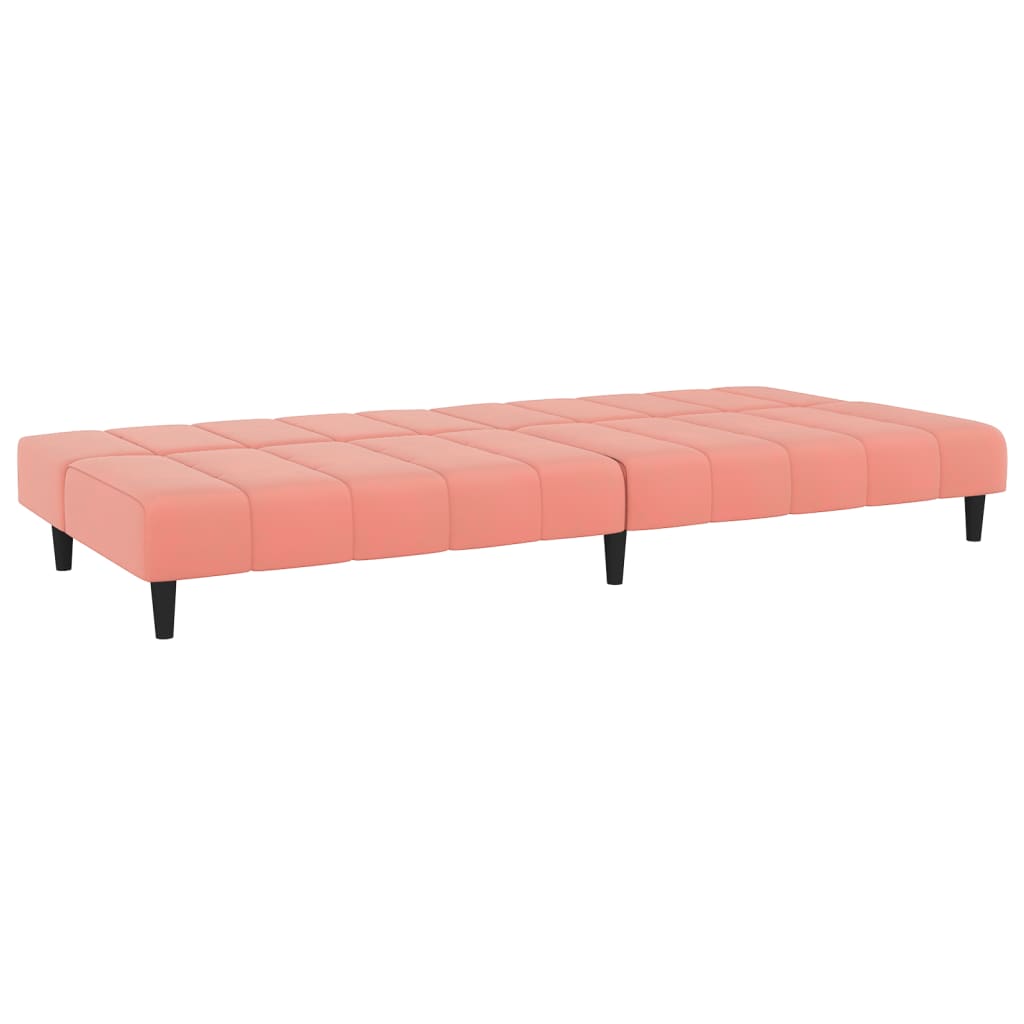 vidaXL Sofá cama de 2 plazas terciopelo rosa
