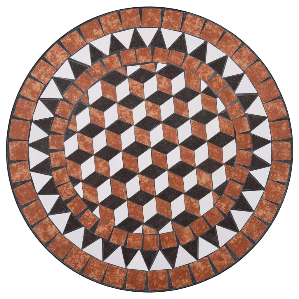 vidaXL Mesa bistró de mosaico cerámica marrón 60 cm
