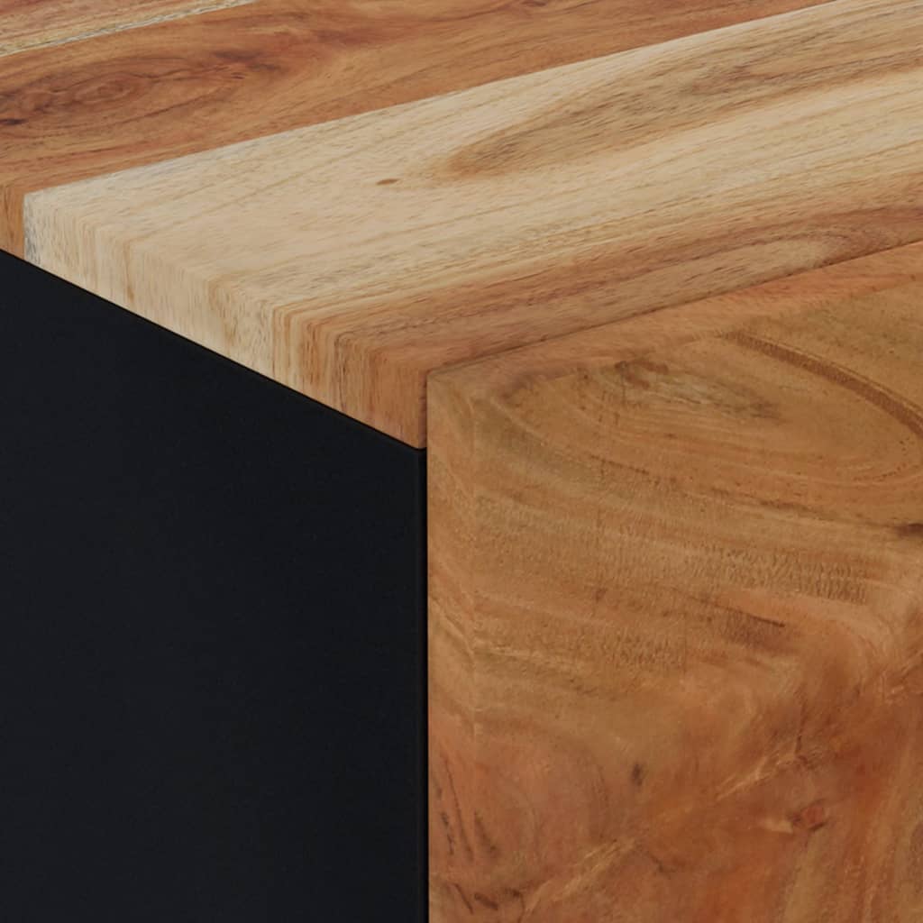 vidaXL Mesita de noche de madera maciza de acacia 40x33x46 cm
