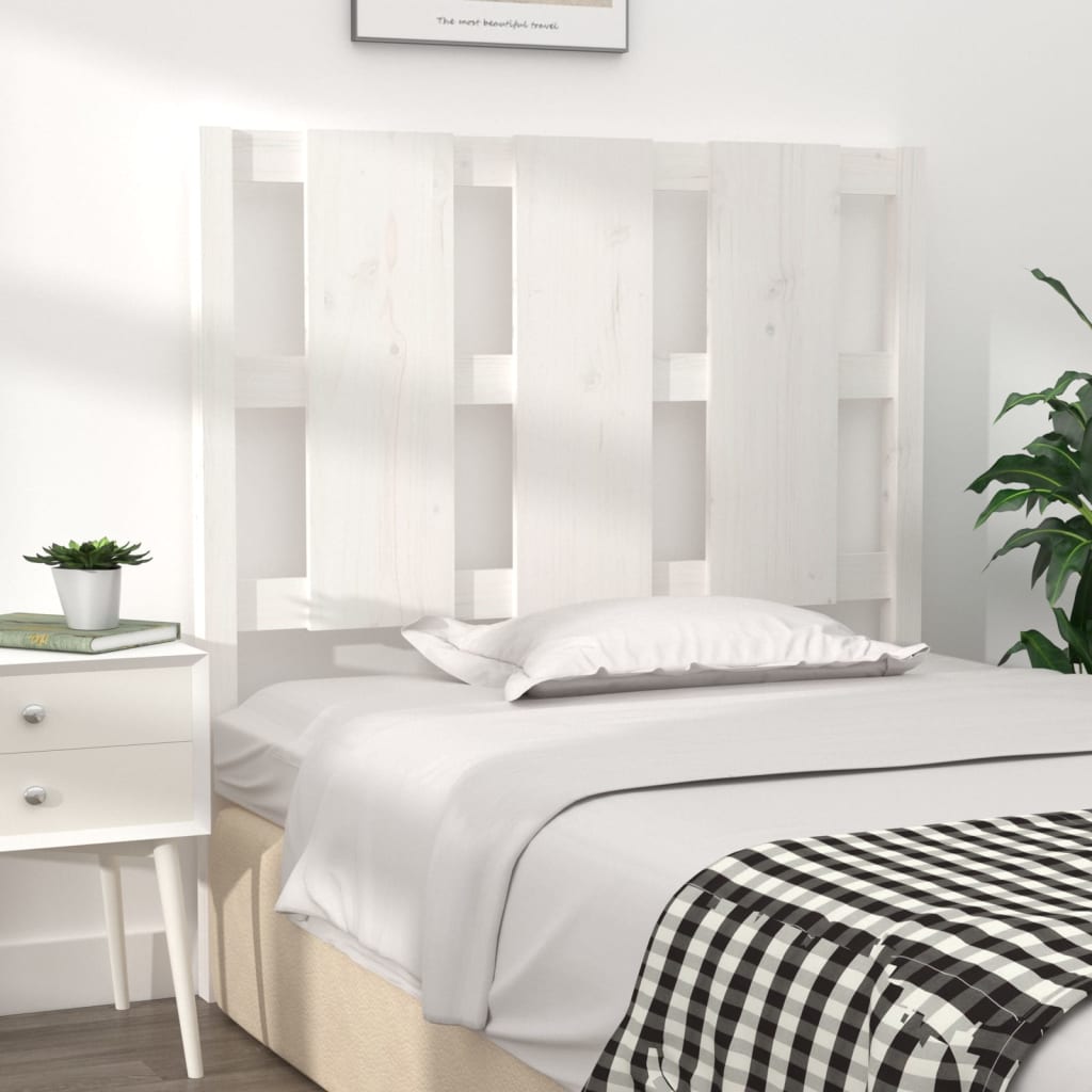 vidaXL Cabecero de cama madera maciza de pino blanco 95,5x4x100 cm