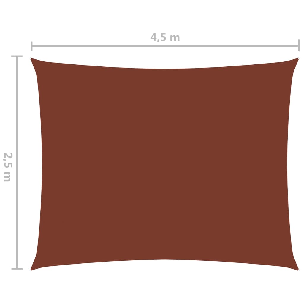 vidaXL Toldo de vela rectangular tela Oxford terracota 2,5x4,5 m