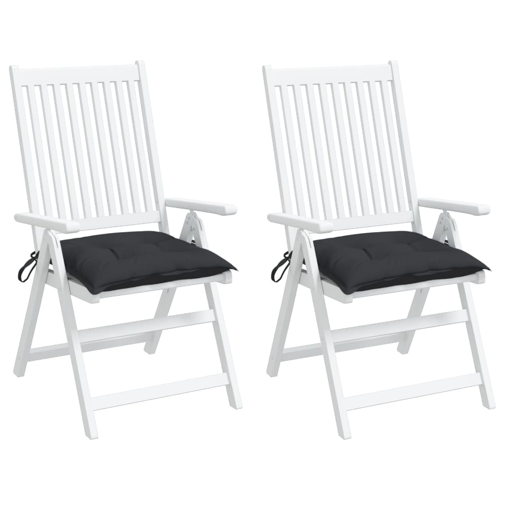 vidaXL Cojines de silla de jardín 2 uds tela Oxford negro 40x40x7 cm
