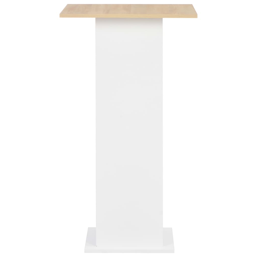 vidaXL Mesa de bar color blanco y roble Sonoma 60x60x110 cm