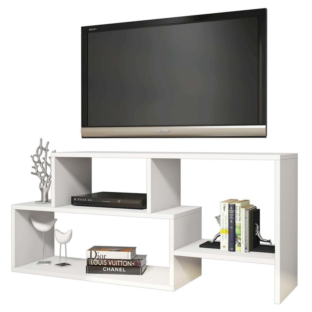 Homemania Mueble para TV Clover blanco 121,8x29,5x53,8 cm